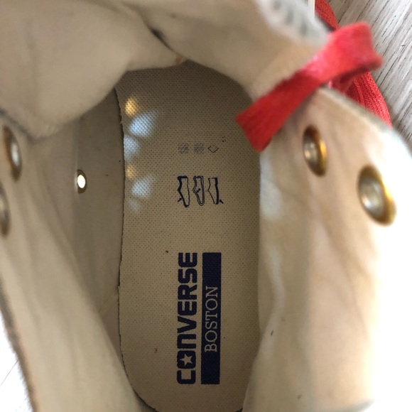 Custom Converse Boston High Tops Grey/Silver with Red Laces Men's Size 10 - Picture 13 of 15